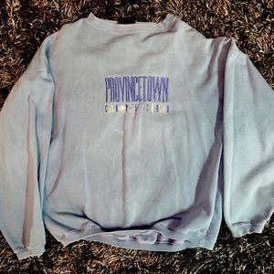 faded blue vintage embroidered provincetown crew